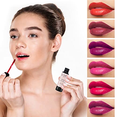 Wine Lip Tint 6 Colors, Lip Stain Set Long Lasting Liquid Lipstick, Waterproof and Moiturizing Matte Lip Gloss Set for Women Makeup - 6 Colors