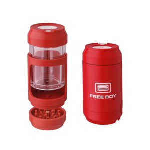storage jars,8 times magnifying viewing jar with manual grinder,stash jar,red