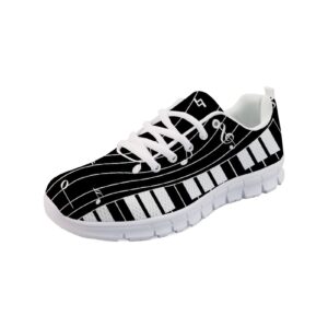 forchrinse black white piano music running shoes men women causal sport shoes anti slip for outdoor walking hiking