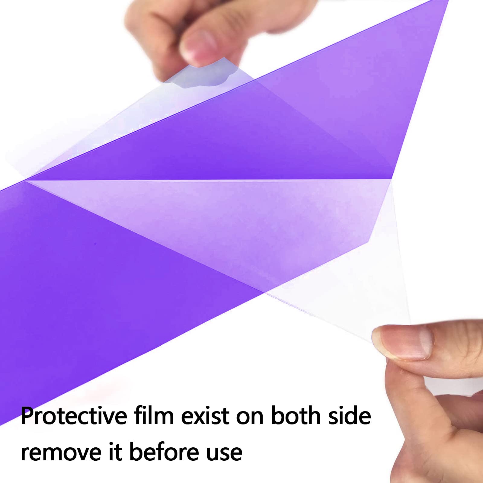 Sakolla 10Pcs Colored Lighting Gel Filters - Correction Gel Light Filter, Transparent Color Overlays Film Plastic Sheets 8.5 x 11 Inch (Halloween Purple)