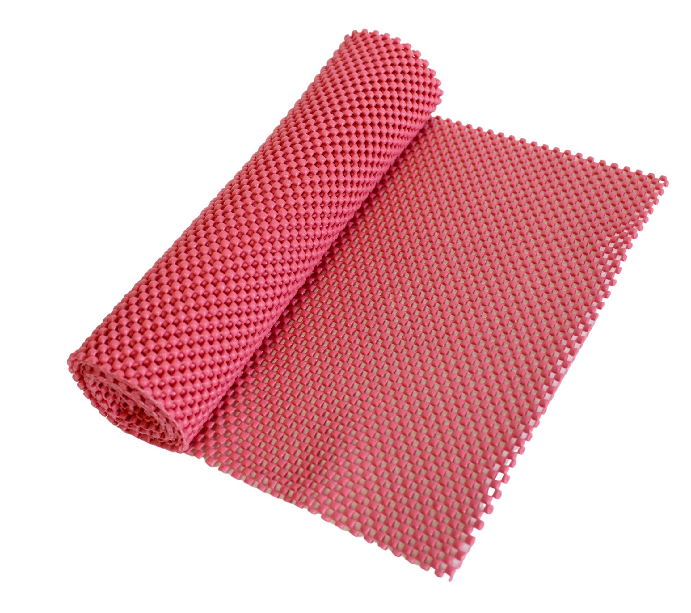 2 Pack Red Anti-Slip Mat Rug Non Skid - Shelf and Drawer Liner Trim to Fit 12 inch x 60 inch Each Roll