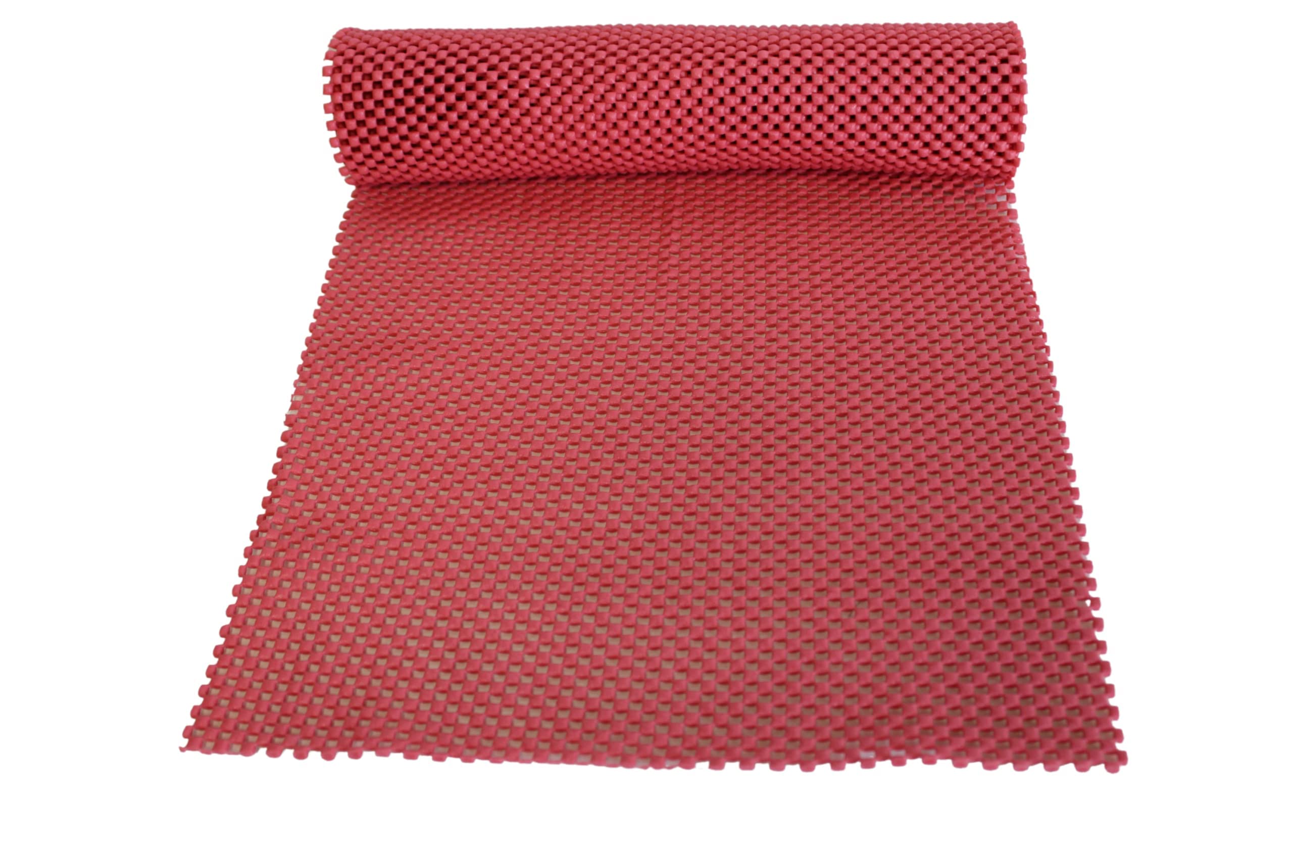 2 Pack Red Anti-Slip Mat Rug Non Skid - Shelf and Drawer Liner Trim to Fit 12 inch x 60 inch Each Roll