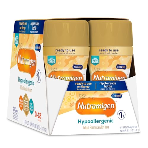 Enfamil Nutramigen Infant Formula, Hypoallergenic and Lactose Free Formula, Fast Relief from Severe Crying and Colic, DHA for Brain Support, 6 Liquid Bottles, 8 Fl Oz