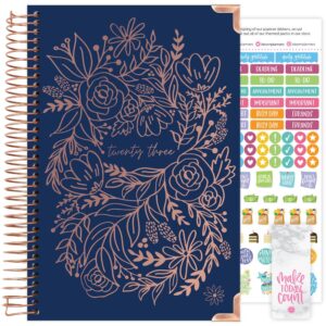 hardcover bloom daily planners 2023 calendar year day planner (january 2023 - december 2023) - passion/goal organizer - monthly & weekly inspirational agenda book - 5.5" x 8.25" - emerald leopard