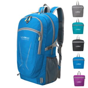 litemount lightweight packable backpack, hiking backpack, outdoor travel daypack (blue)
