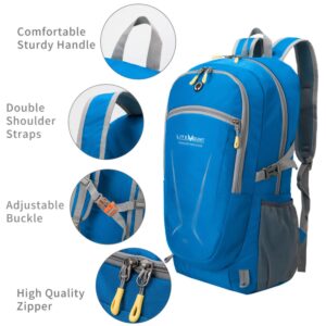 LITEMOUNT Lightweight Packable Backpack, Hiking Backpack, Outdoor Travel Daypack (Blue)