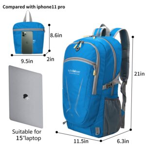 LITEMOUNT Lightweight Packable Backpack, Hiking Backpack, Outdoor Travel Daypack (Blue)