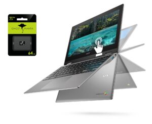 acer newest chromebook spin 311 convertible laptop, mediatek mt8183c 8-core processor, 11.6" hd touchscreen, 4gb lpddr4x, 32gb emmc, wifi 5, bluetooth, chrome os, silver, w/gm 64gb sd card