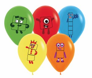 numberblocks balloons 20 pack 12" latex balloon numberblocks theme party supplies children's birthday party supplies decorations