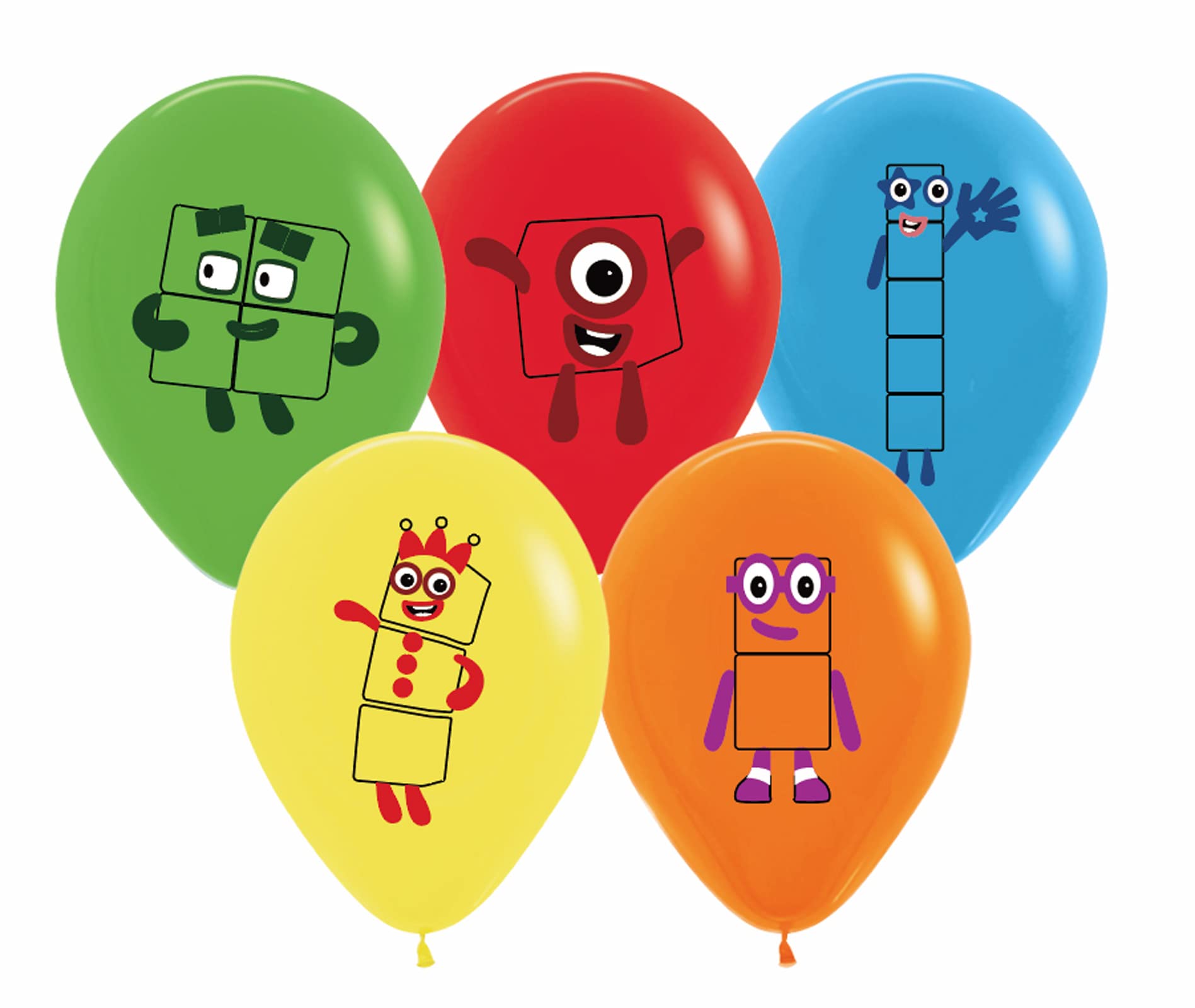 Numberblocks Balloons 20 pack 12" Latex Balloon Numberblocks Theme Party Supplies Children's Birthday Party Supplies Decorations