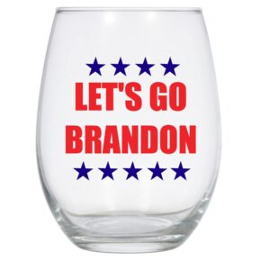 laguna design co. let's go brandon wine glass, 21 oz, republican gift, conservative wine glass, maga,black and red