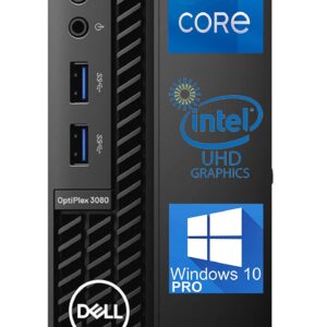 Dell OptiPlex 3080 Micro Desktop Computer - 10TH Gen Intel Core i5-10600 Upto 4.8GHz - 16GB RAM, 1TB M.2 NVME SSD, AC Wi-Fi, Bluetooth, DisplayPort, HDMI - Windows 10 Pro (Renewed)