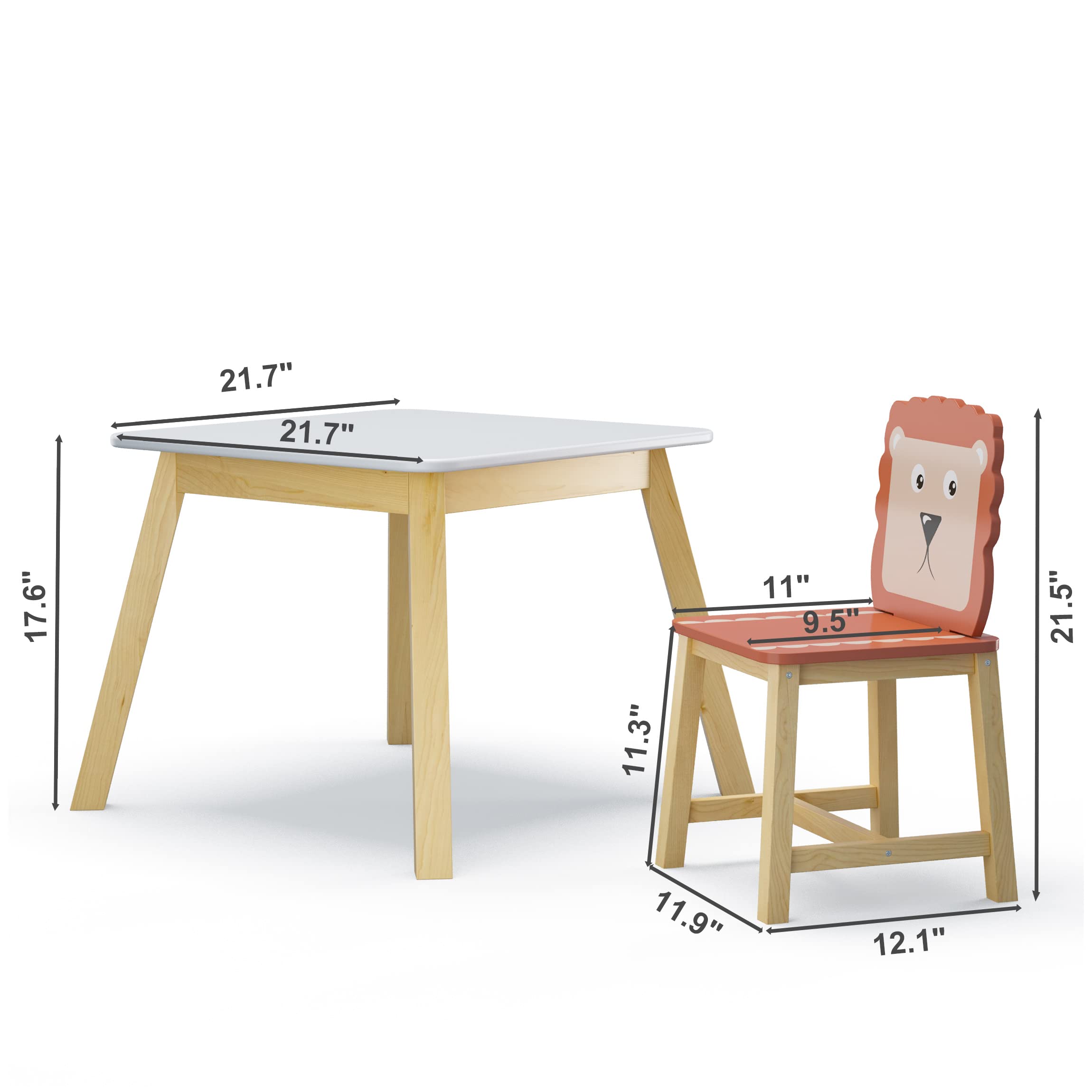 Swellsuite Wood Kids Dining Table and 4 Chairs Set is The Perfect Size for Children to Eat, Read Books, Color, Do Arts and Crafts, and Play Board Games, White/Espresso/White-A.