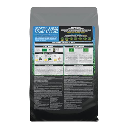 Scotts Turf Builder Triple Action1 - Combination Weed Control, Weed Preventer, and Fertilizer, 33.94 lbs., 12,000 sq. ft.