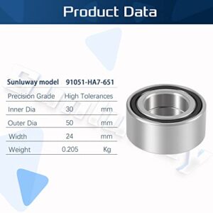 Front Wheel Bearings & Seals Kit Fit for Honda Foreman TRX400 / TRX450 / TRX500 / TRX680 FE FM FPE FPM, Pre Lubricated, Stable Performance