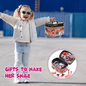 Townley Girl Disney Minnie Mouse Zipper Cosmetic Train Case With Lip Gloss, Lip Balm, Hair Clips, Nail Stickers, Scrunchie and More, Ages 3+, for Parties, Sleepovers and Makeovers