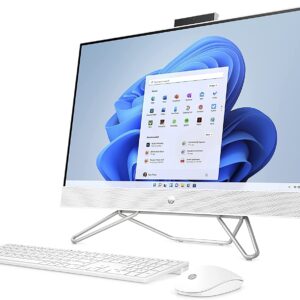HP 27″ FHD Touchscreen All-in-One Desktop, AMD Ryzen 7 5700U, 16GB RAM, 512GB SDD+1TB HDD, Bluetooth, WiFi, Webcam, Wireless Keyboard and Mouse Combo, Windows 11 Home