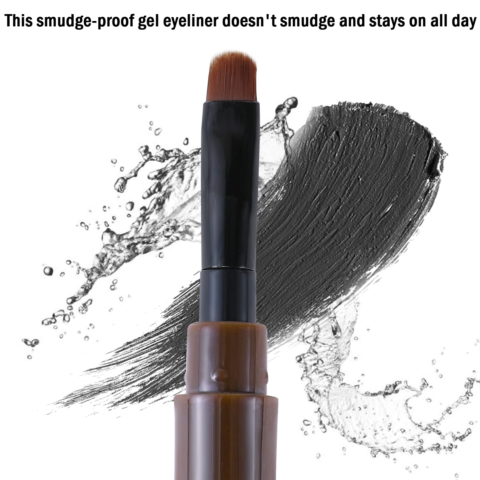 Boobeen Waterproof Gel Eyeliner Smudge-proof Eye Liner Gel Makeup Set High Pigment Easy to Apply Long-lasting For All Day