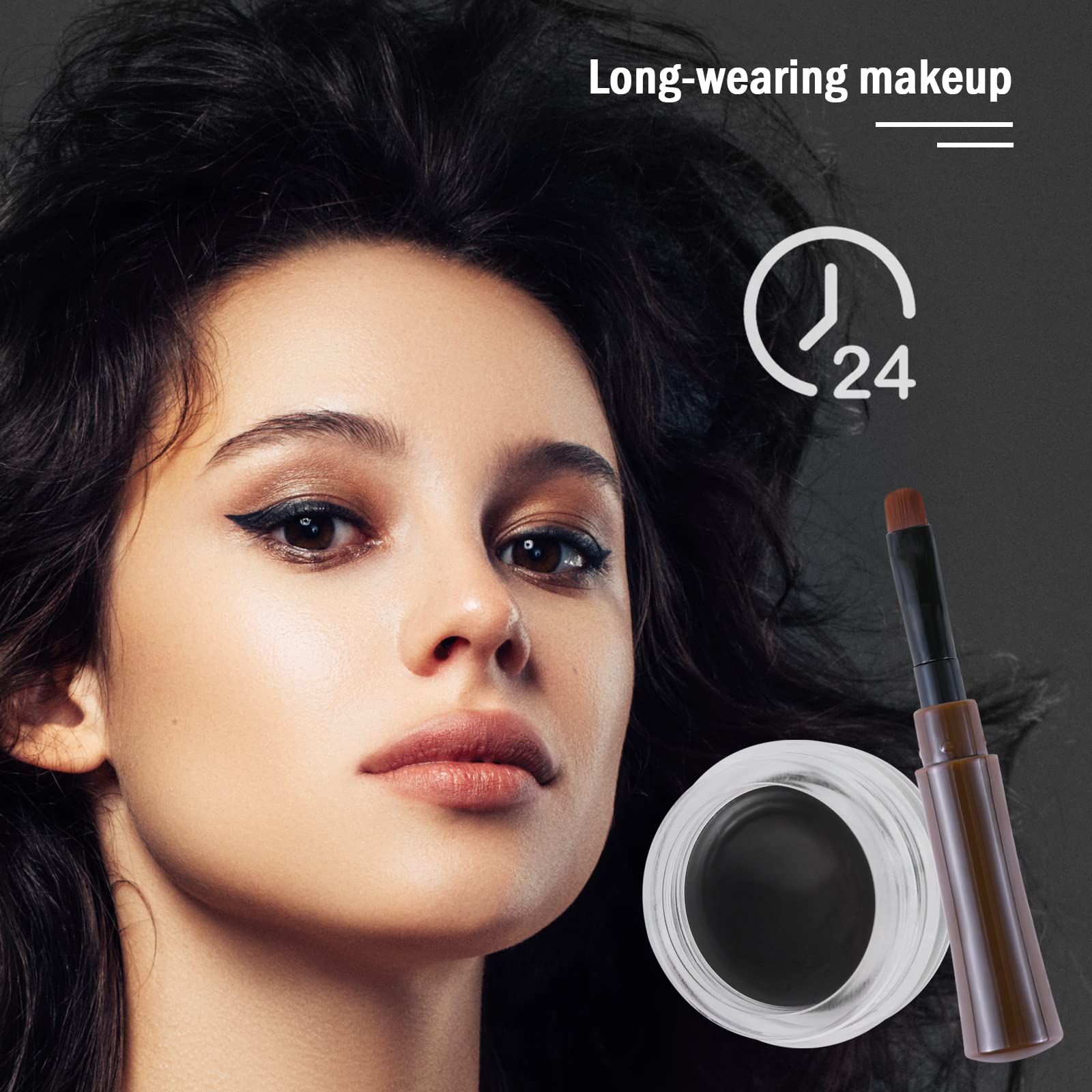 Boobeen Waterproof Gel Eyeliner Smudge-proof Eye Liner Gel Makeup Set High Pigment Easy to Apply Long-lasting For All Day