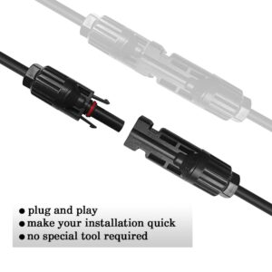 iSunergy Solar Connector Y Branch Connector 2 to 1 Parallel Adapter Cable Wire Plug Tool Kit for Solar Panel (M/FF + F/MM)