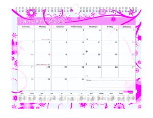 2024 monthly spiral-bound wall/desk calendar - 12 months desktop/wall blotter calendar/planner - (edition #010)