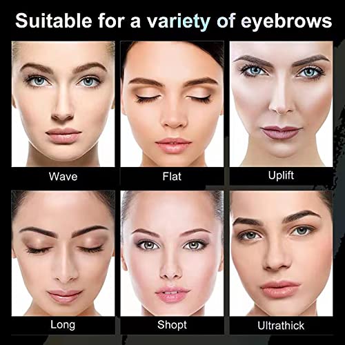 Eyebrow Stencil Kit, One Step Brow Powder Stamp Makeup with 10 Reusable Eyebrow Stencils＆2 Eyebrow Pen Brushes, Professional Waterproof Brow Powder Stamp (Dark Brown)