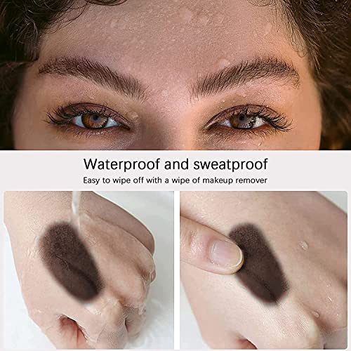 Eyebrow Stencil Kit, One Step Brow Powder Stamp Makeup with 10 Reusable Eyebrow Stencils＆2 Eyebrow Pen Brushes, Professional Waterproof Brow Powder Stamp (Dark Brown)