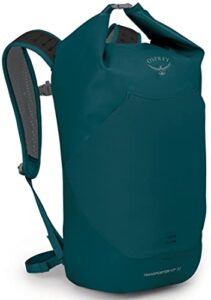 osprey transporter 30l roll top waterproof laptop backpack, night jungle blue