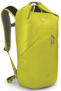 osprey transporter 25l roll top waterproof laptop backpack, lemongrass, yellow one size