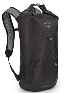 osprey transporter 18l roll top waterproof laptop backpack, black