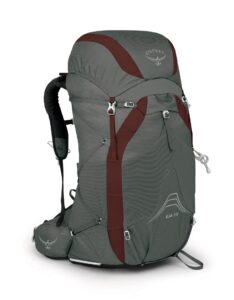 osprey eja 58l women's ultralight backpacking backpack, cloud grey, wm/l