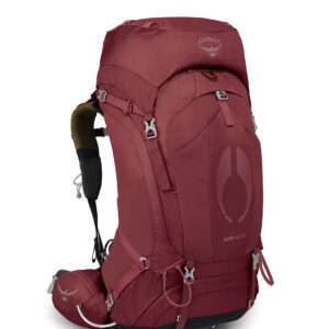 Osprey Aura AG 50L Women's Backpacking Backpack, Berry Sorbet Red, WM/L