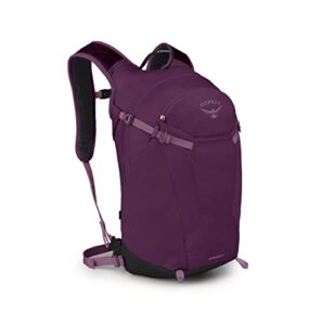 osprey sportlite 20l unisex hiking backpack, aubergine purple