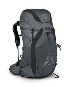 osprey exos 58l men's ultralight backpacking backpack, tungsten grey, l/xl