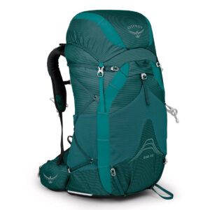osprey eja 58l women's ultralight backpacking backpack, deep teal, medium/large