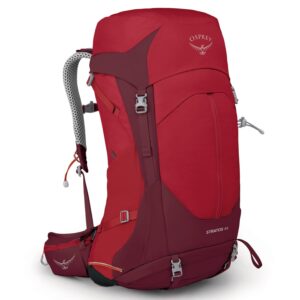 Osprey Stratos 44L Men's Hiking Backpack, Poinsettia Red