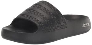 adidas originals women's adilette slide sandal, core black/cloud white/core black (ayoon), 6