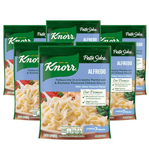 Knorr Pasta Side Dish For Delicious Quick Pasta Side Dishes Alfredo Fettuccine No Artificial Flavors or Preservatives 4.4 oz 6 Count