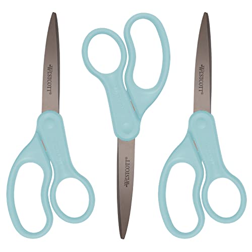 Westcott 8" Straight Hard Handle Scissors 3pk (17839)