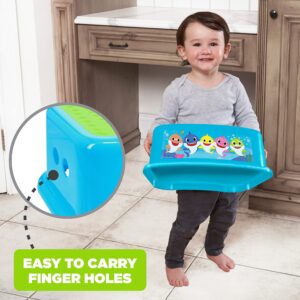 PinkFong Baby Shark Bathroom Step Stool for Kids Using The Toilet and Sink - Kids Step Stool, Potty Training, Non-Slip, Bathroom, Kitchen, Lightweight