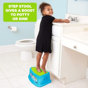 PinkFong Baby Shark Bathroom Step Stool for Kids Using The Toilet and Sink - Kids Step Stool, Potty Training, Non-Slip, Bathroom, Kitchen, Lightweight