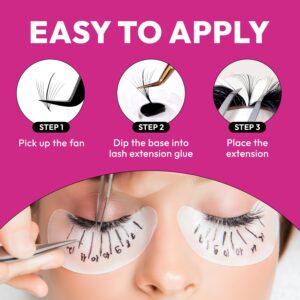 Eyesy Lash 500 Wispy Lash Extensions | 5D 0.07 Size 12mm Curl D | Wispy Natural Lash Look Premade Fans Eyelash Extensions Kim K American Volume Promade Fans Handmade Pre Made Loose Fan Lashes