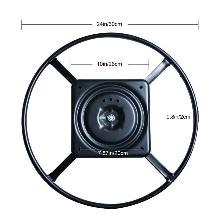 Skuehod 24 Inch Heavy Duty Recliner Swivel Base Replacement Parts Metal Chair Ring Base Kit with 10 Inch 360 Degree Rotating Plate Mechanism