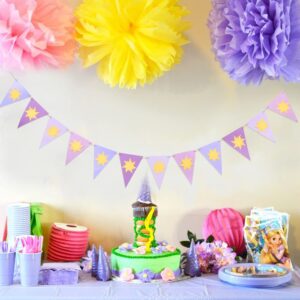 WAWOO Highchair Banner for 1st Birthday - Purple Sun Flag Banner, Purple Sun Hanging Bunting Banner, Purple Sun Birthday Party, Photo props,Purple Birthday Decoration (Flag Banner)