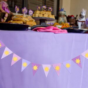 WAWOO Highchair Banner for 1st Birthday - Purple Sun Flag Banner, Purple Sun Hanging Bunting Banner, Purple Sun Birthday Party, Photo props,Purple Birthday Decoration (Flag Banner)