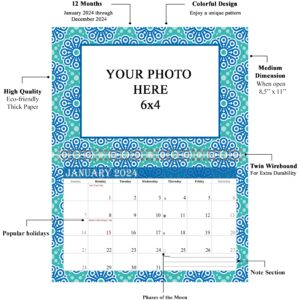 2024 Photo Frame Wall Spiral-bound Calendar (Add Your Own Photos) - 12 Months Desktop/Wall Calendar/Planner - (Edition #015) (26)