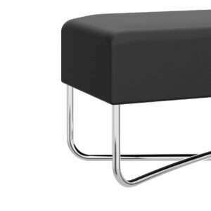 The Urban Port Pouffe with Rectangular Fabric Seat and Inbuilt Wooden Tray