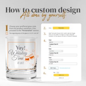 Custom 12oz Whiskey Glass with Your Custom Logo Design or Personalized Text - Permanent Laser Engraving - Wedding Favors, Corporate Gifts, Birthdays, Parties or Events