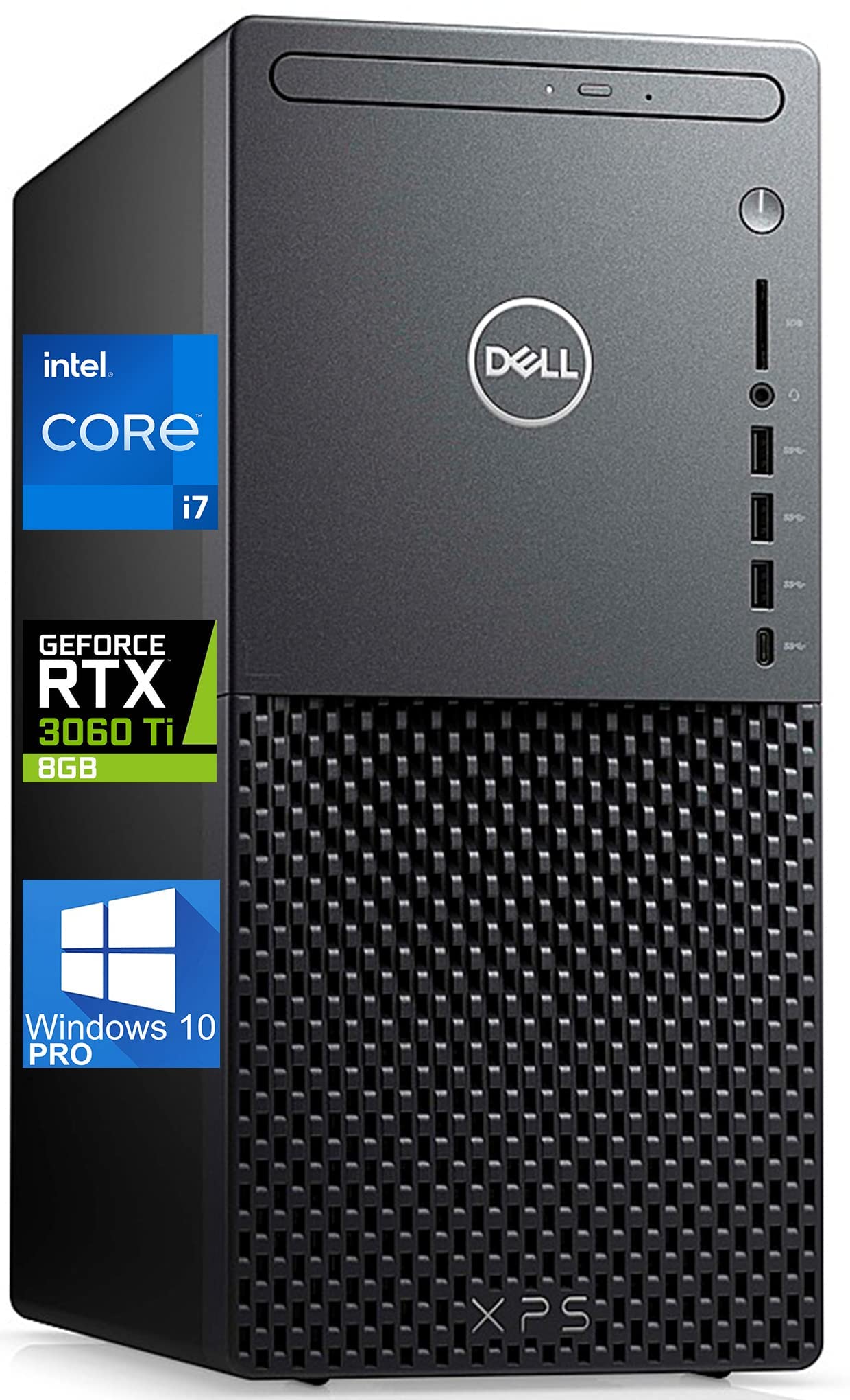 Dell XPS 8940 Gaming Tower PC- Intel i7-11700 - 32GB RAM, 512GB NVMe SSD + 1TB HDD - Nvidia Geforce RTX 3060 Ti 8GB 4K, DisplayPort, HDMI, DVD, AX Wi-Fi, Bluetooth, SD Card - Windows 10 Pro (Renewed)