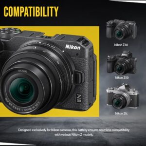 BM Premium High Capacity EN-EL25 Battery for Nikon Z30, Z50, Z 50, Z fc Digital Cameras